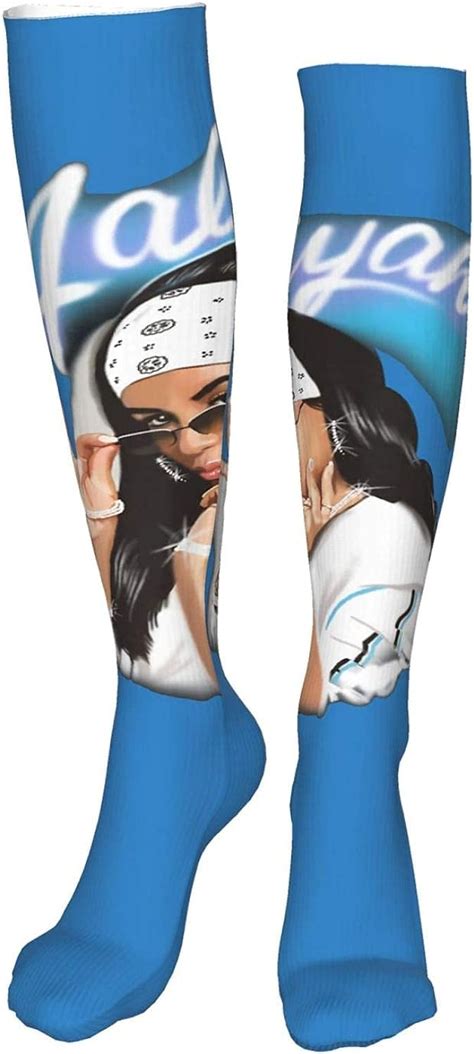 Djngn Aaliyah Unisex Fashion Thigh High Socks Warm Long Tube Stockings Sports Gym Yoga Sports