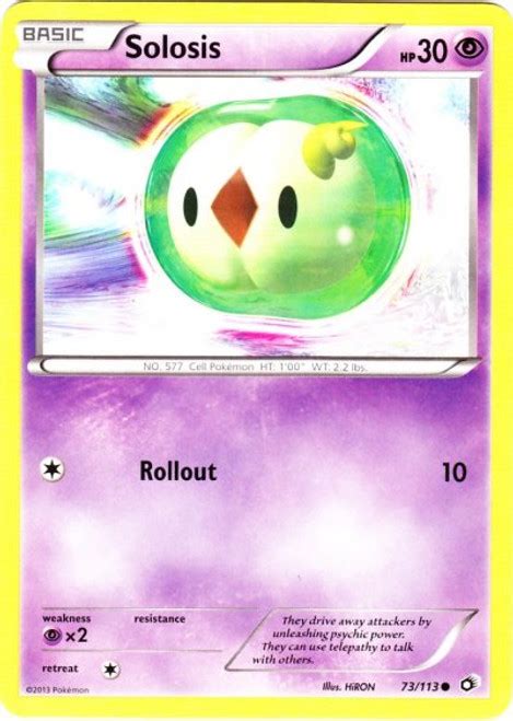 Pokemon Black White Legendary Treasures Single Card Common Solosis 73