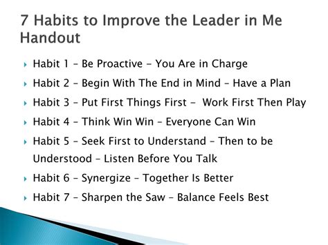 Ppt The Leader In Me Powerpoint Presentation Free Download Id8771266