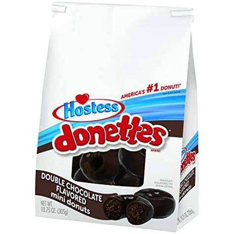 Hostess Donettes Mini Donuts Double Chocolate 1125 Ounce Walmart