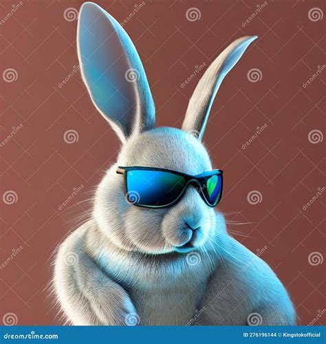 A Cool Looking Rabbit With Black Sunglass Created With Generative Ai