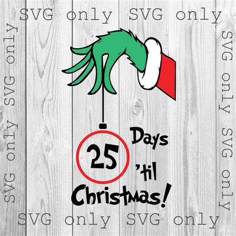 Christmas Countdown Svg Days Til Christmas Svg Hand With Ornament Svg