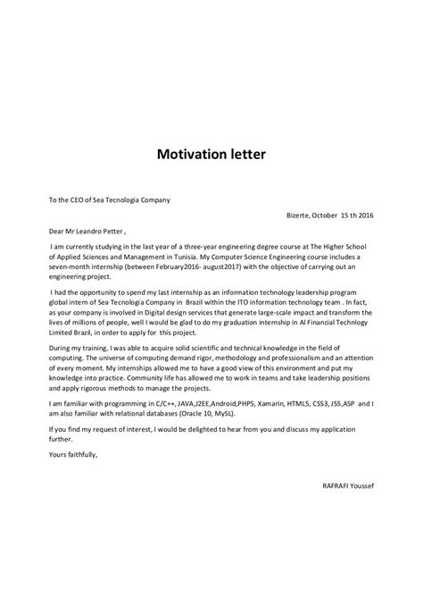 4+ free motivation letter for bursary sample with example. Motivation letter par Youssef - Fichier PDF