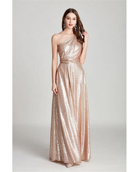 buy one shoulder gold gown off 68