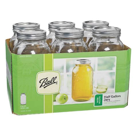 Murdoch S Ball 1 2 Gallon Wide Mouth Mason Canning Jars 6 Count