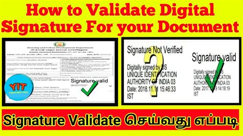 How To Validate Digital Signature In Tamil Validate Signature In Pdf