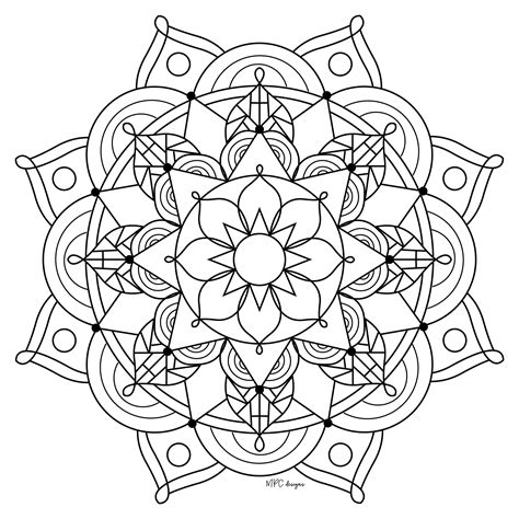 Easy to print coloring pages are a fun way for kids of all ages to develop creativity, focus, motor skills and color recognition. Ant stress simple Mandala - Zen & Anti-stress Mandalas - 100% Mandalas Zen & Anti-stress