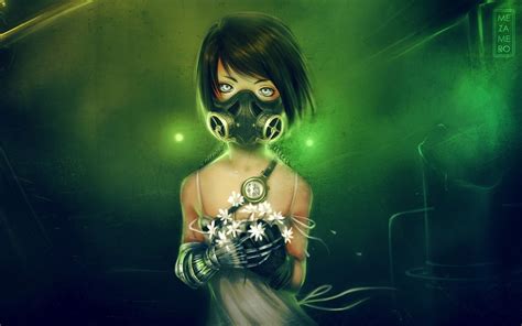 26 Anime Girl With Gas Mask Wallpaper Orochi Wallpaper
