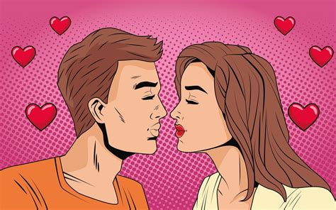 Desenho De Duas Pessoas Se Beijando