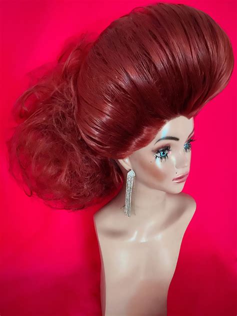 Beehive Pompadour Wig Lace Front Drag Queen Wig Beehive Etsy