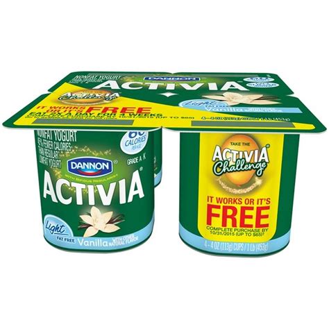 Activia Nonfat Probiotic Vanilla Yogurt 4 Oz Instacart