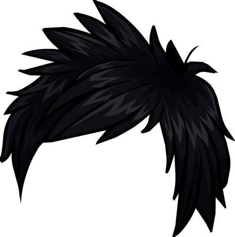 Png Transparent Anime Club Penguin Hair Clip Art Black Hair Png