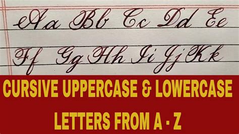 Uppercase And Lowercase Letters In Cursive Cursive Capital And Small Letters A Z Cursive