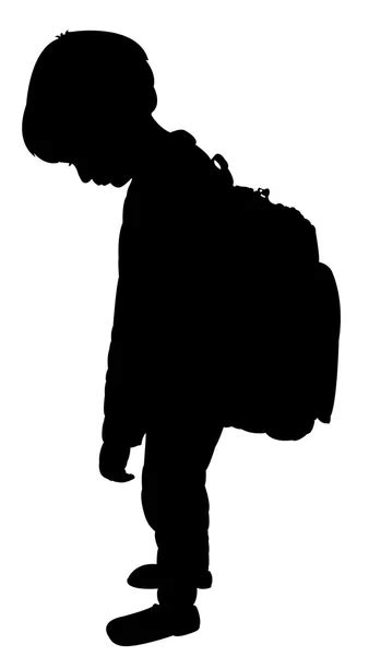 Back To School Kid Silhouette Exhausted Boy — Stock Vector © Drart