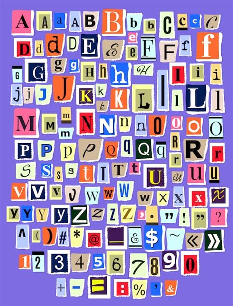 Alfabeto collage abc fuente alfabética carta recorte de revista de