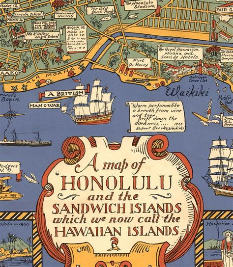 Old Map Of Honolulu Hawaiian Islands 1927 Product Image Antique Maps