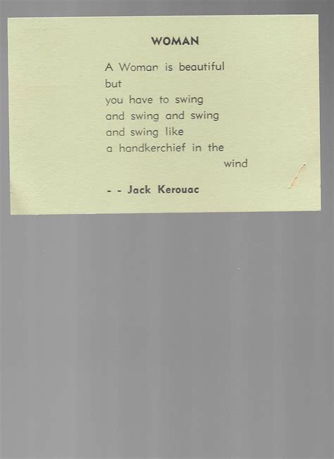 Woman By Jack Kerouac Poetry Postcard 1976 By Kerouac Jack By Kerouac