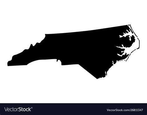 North Carolina Silhouette Map