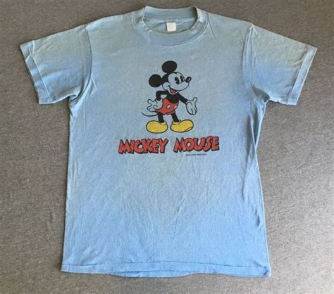Mickey Mouse Shirt 70s Vintage Walt Disney Double Side Front Mickey