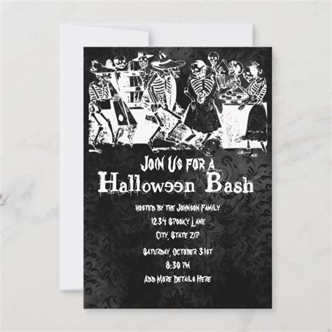 Skeleton Halloween Party Invitations Zazzle