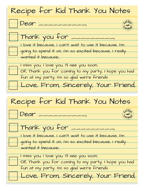 How To Write The Most Thoughtful Kid Thank You Notes Gratitude