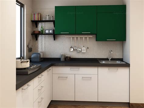 Combina colores grises para los muebles de cocina con. L Shaped Modular Kitchen at Rs 60000/unit(s) | Cabinets ...