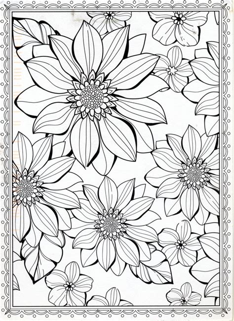 Flower Coloring Pages For Adults Pdf Mundopiagarcia