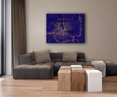 Nashville Wrapped Canvas Map Art | Waterproof Charts