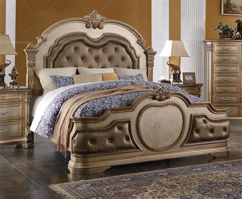 Luxury Royal Solid Frame Wood Hand Carved King With Double Bed Bedroom