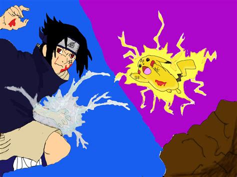 Sasuke Vs Pikachu By Cookiemo Dragon On Deviantart