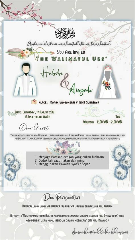 Berikan tanggapan anda melalui kolom komentar dan bagikan artikel ini kepada orang lain agar mereka juga mengetahui. Contoh Desain Undangan Pernikahan Digital