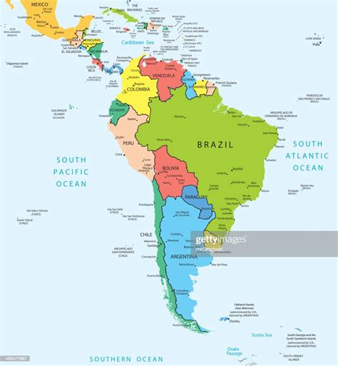 South America Map Countries And Cities High Res Vector Graphic Getty