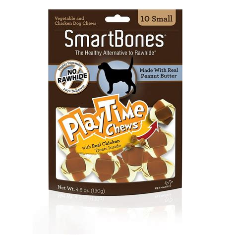 Smartbones Playtime Chews Small Peanut Butter Dog Treats 10 Ct