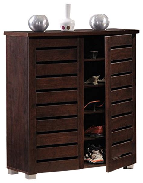 Whipping up more storage space in a small home is no easy feat unless you know how to hack an ikea trones shoe cabinet. Adalwin Contemporary 2-Door Dark Brown Wooden Entryway ...