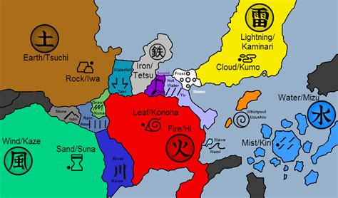 Elemental Nations Map Naruto By Bombergerja On Deviantart