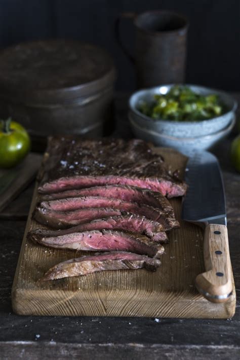 Fleisch Lust Flank Steak Mit Grüner Tomaten Salsa Tinastausendschön