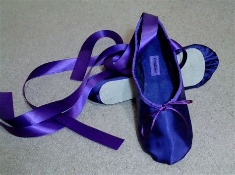 Purple Satin Ballet Slippers Full Sole Ballet Shoes Etsy