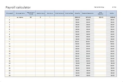 11 Free Weekly Paycheck Calculator Excel Pdf Doc Word Formats