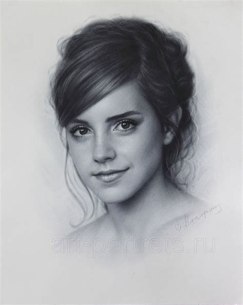 Emma Watson Drawing Portrait By Dry Brush By Drawing