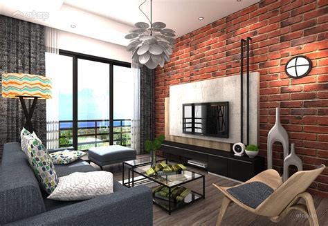 Industrial Modern Living Room Apartment Design Ideas And Photos Malaysia