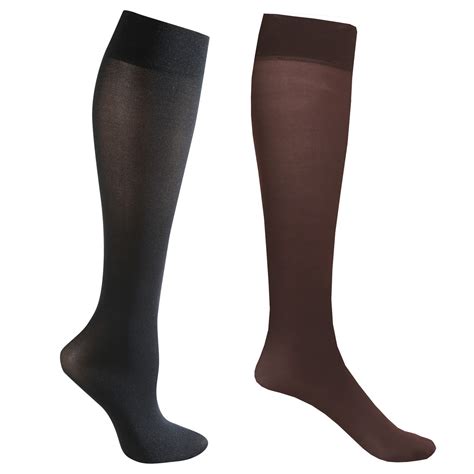 2 Pair Mild Support Knee High Stockings 8 15 Mmhg Compression Ebay