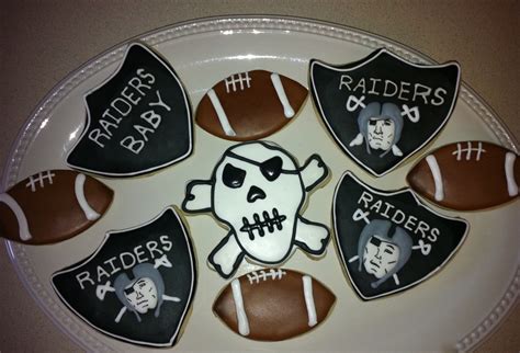 Use your favourite cake recipe for the appropriate size of your football cake mould. Oakland Raiders Cookies - CakeCentral.com