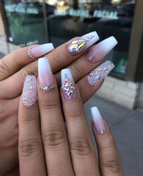 28 Acrylic Nail Ideas With Diamonds Png Acrylic Nails Flame Designs