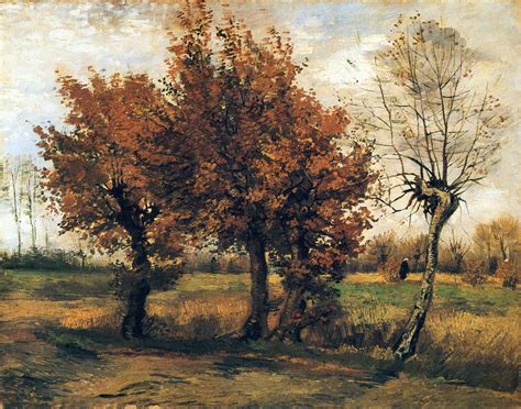 Autumn Landscape With Four Trees 1885 Vincent Van Gogh