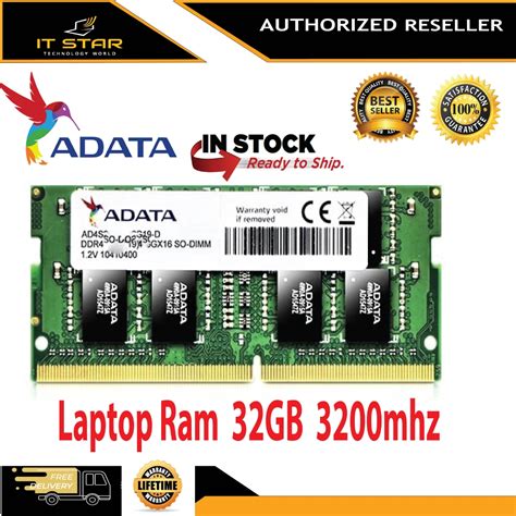 Adata 32gb Ddr4 3200mhz Sodimm Laptop Ram Shopee Malaysia