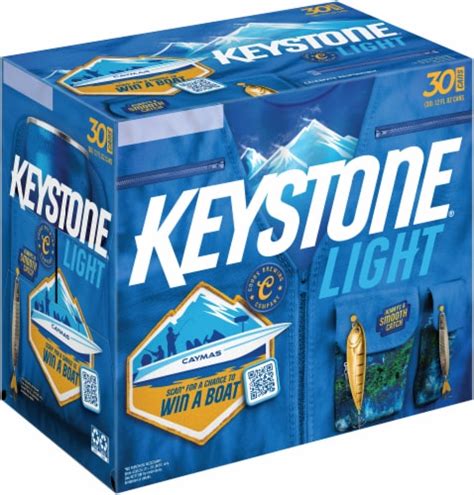 Keystone American Style Light Lager Beer 30 Cans 12 Fl Oz King Soopers