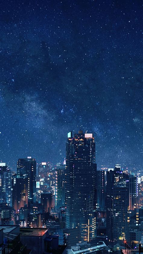City Anime Scenery Wallpaper Iphone Free Download Planet Night City