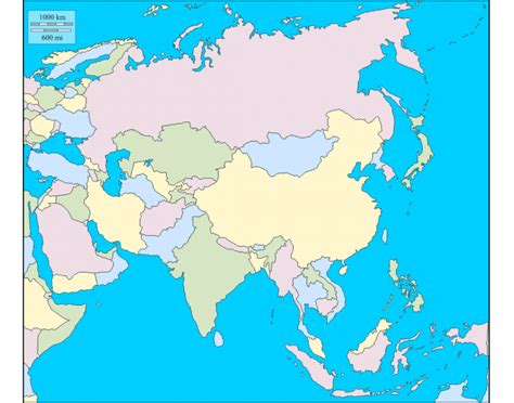Ázia Slepá Mapa štáty Quiz