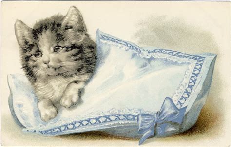 Vintage Clip Art Adorable Cats Kittens The Graphics Fairy