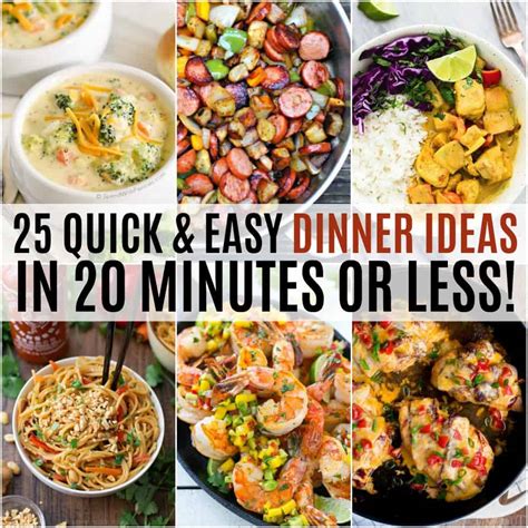 Easy dinner ideas & recipes. 25 Quick and Easy Dinner Ideas in 20 Minutes or Less ...